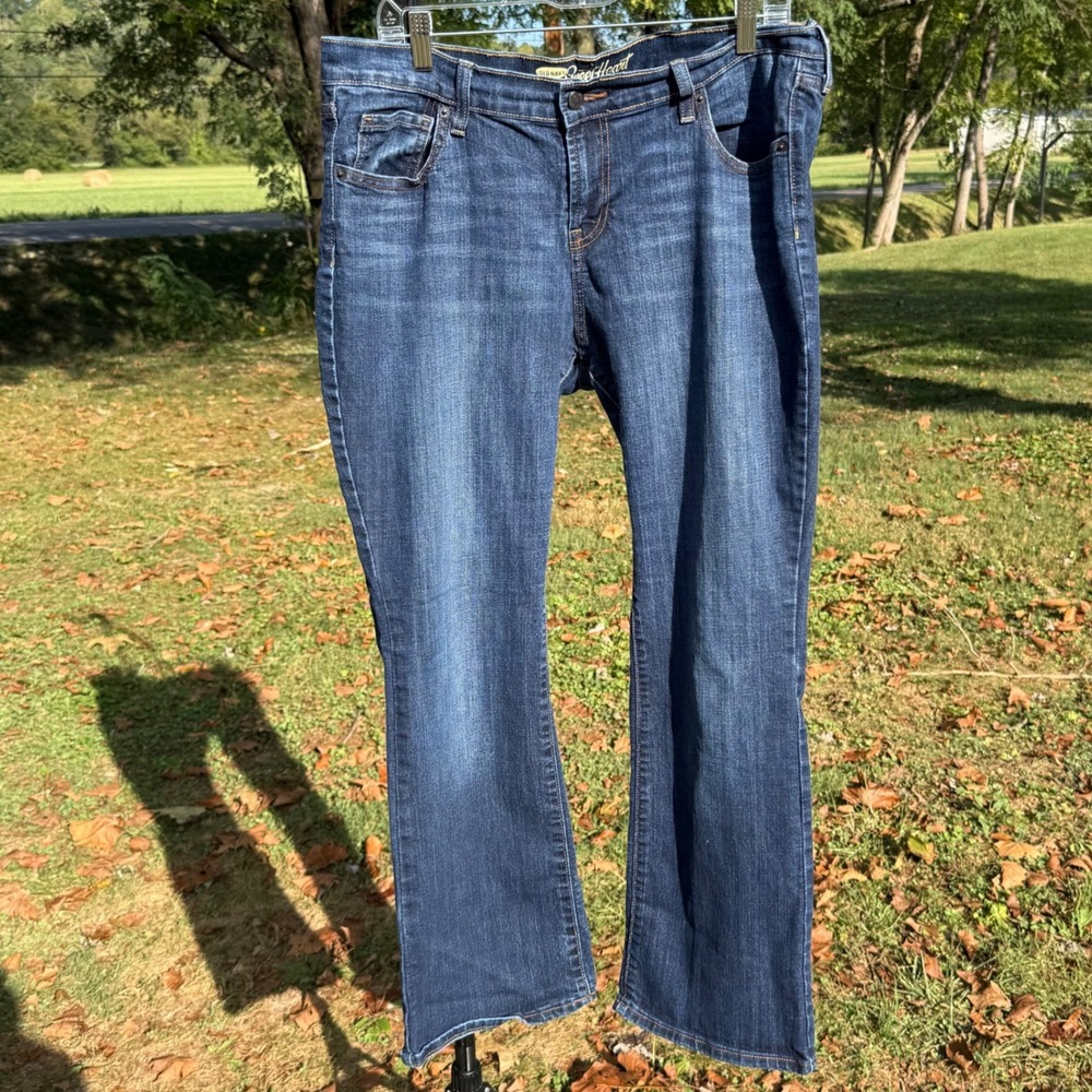 Old Navy The Sweetheart Bootcut Jeans Dark Wash Women 14 Short Stretch Denim